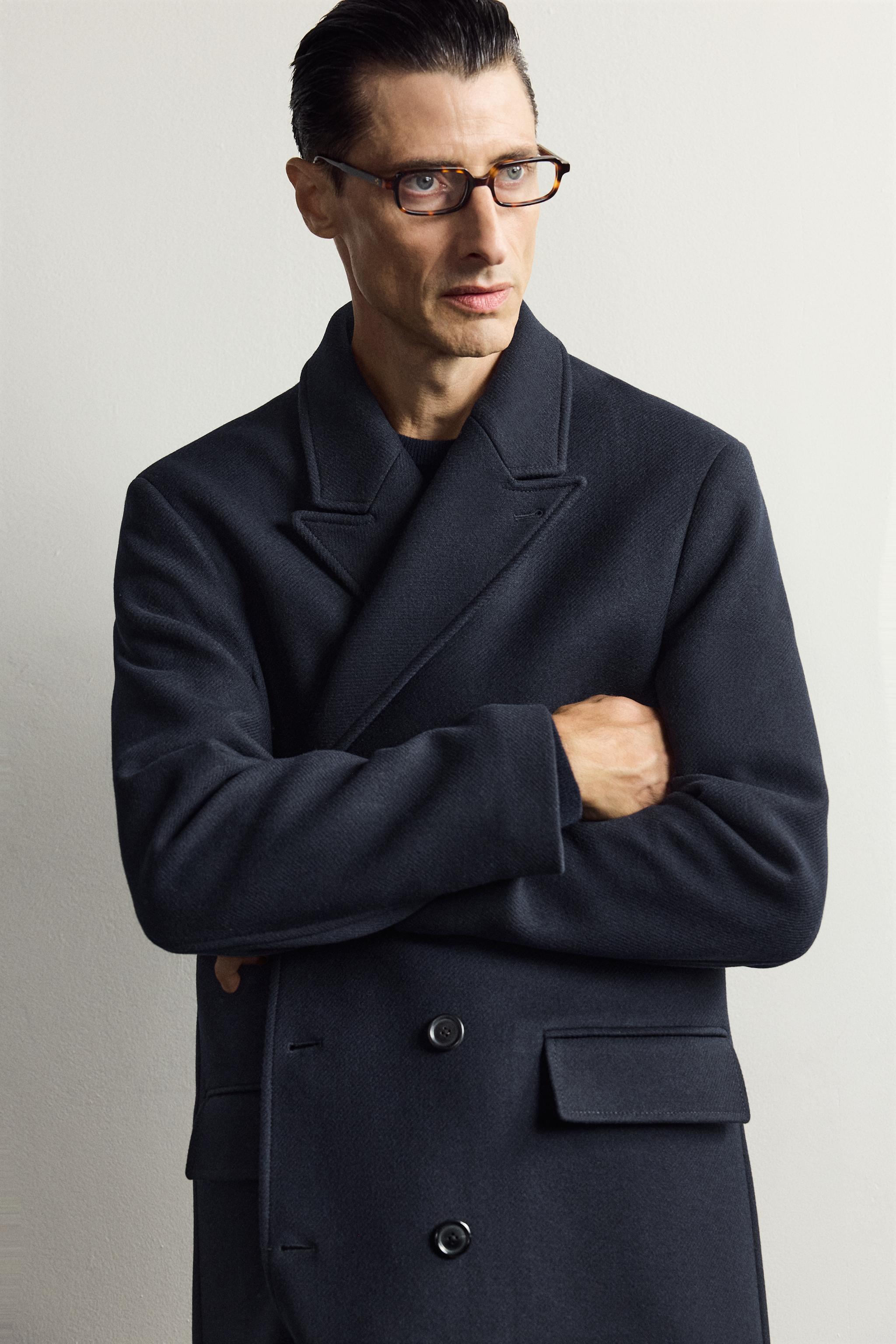 WOOL BLEND DOUBLE-BREASTED COAT