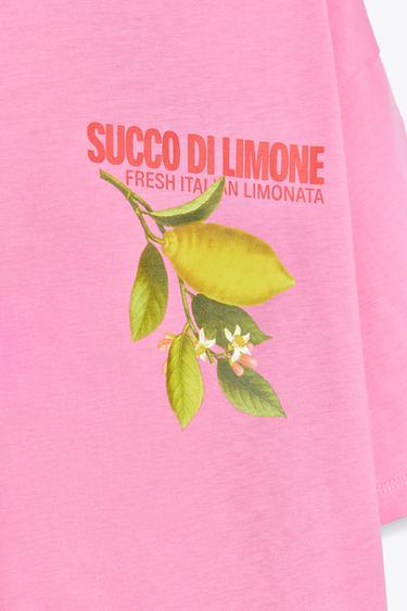T-SHIRT IMPRIMÉ CITRONS - Fuchsia de Zara - Image 6