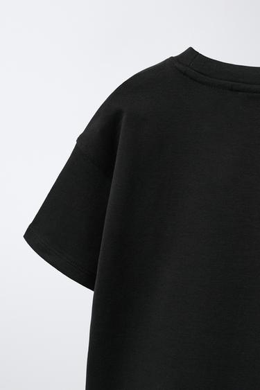 BASIC INTERLOCK T-SHIRT - Black by Zara - Image 3