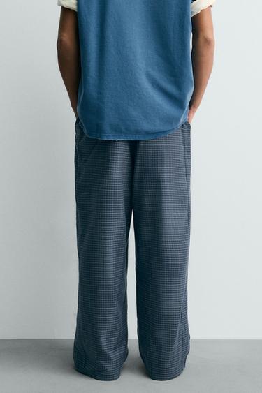 CHECK BAGGY FIT TROUSERS - Light blue by Zara - Image 2