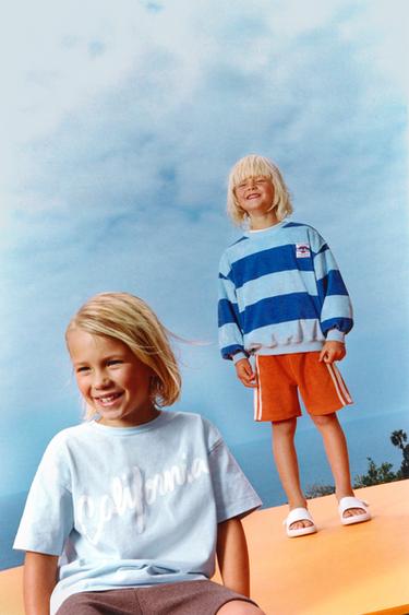 TOWELLING BERMUDA SHORTS WITH SIDE STRIPES - Orange by Zara - Image 4
