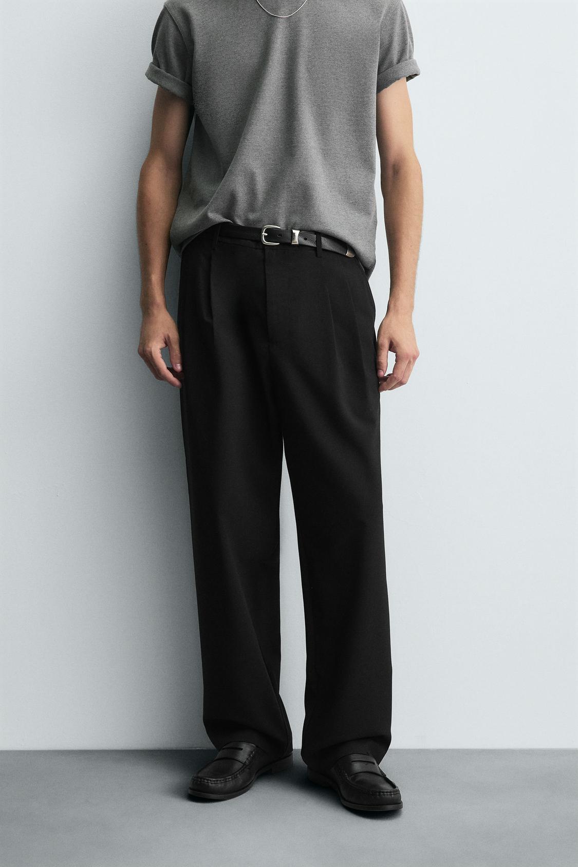 PLEATED WIDE FIT PANTS