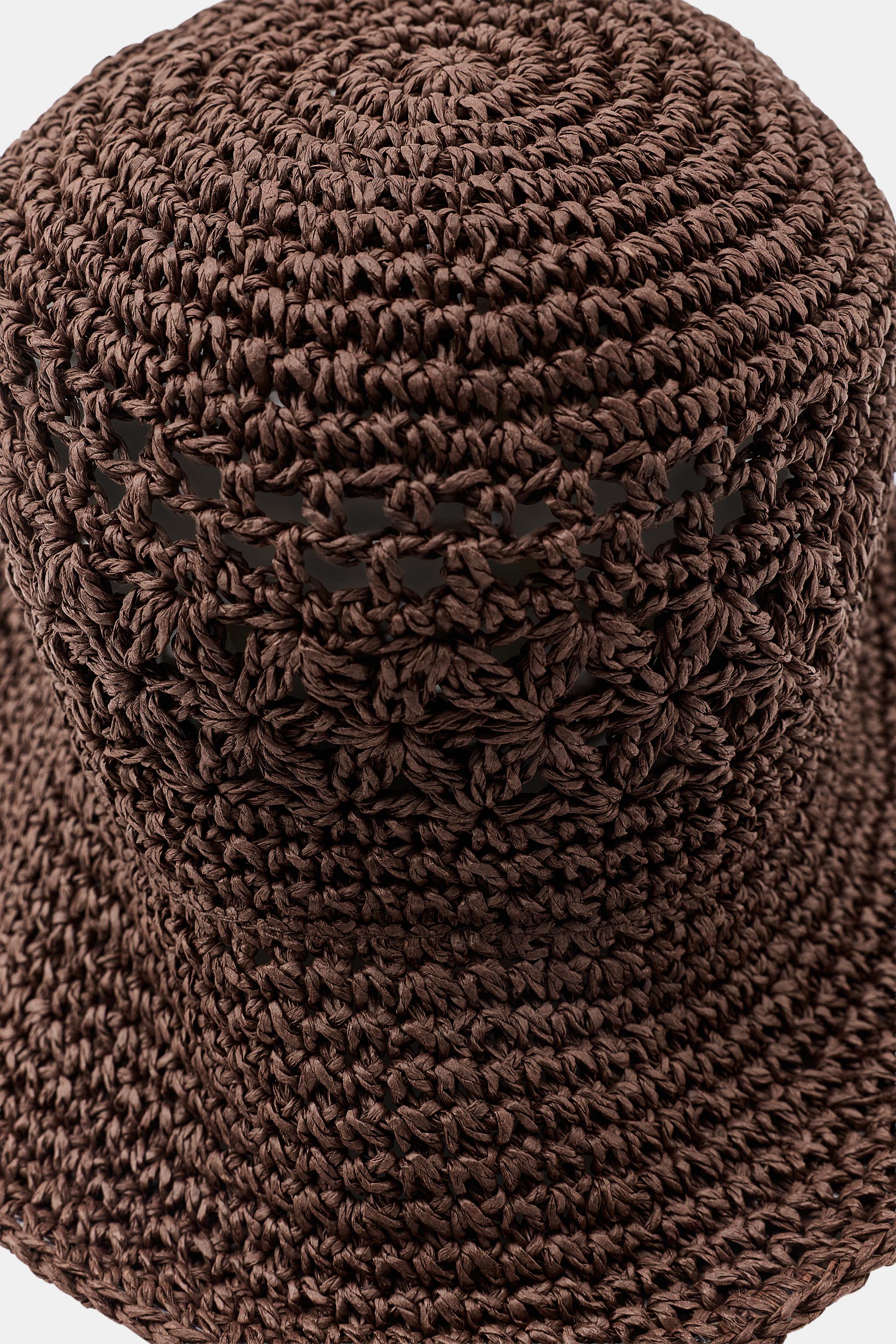 Женские головные уборы Zara WOVEN BUCKET HAT — фото 4