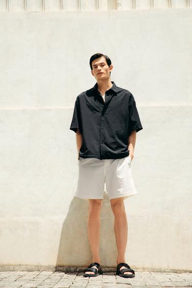 LONG SWIMMING TRUNKS - Oyster-white by Zara - Image 0