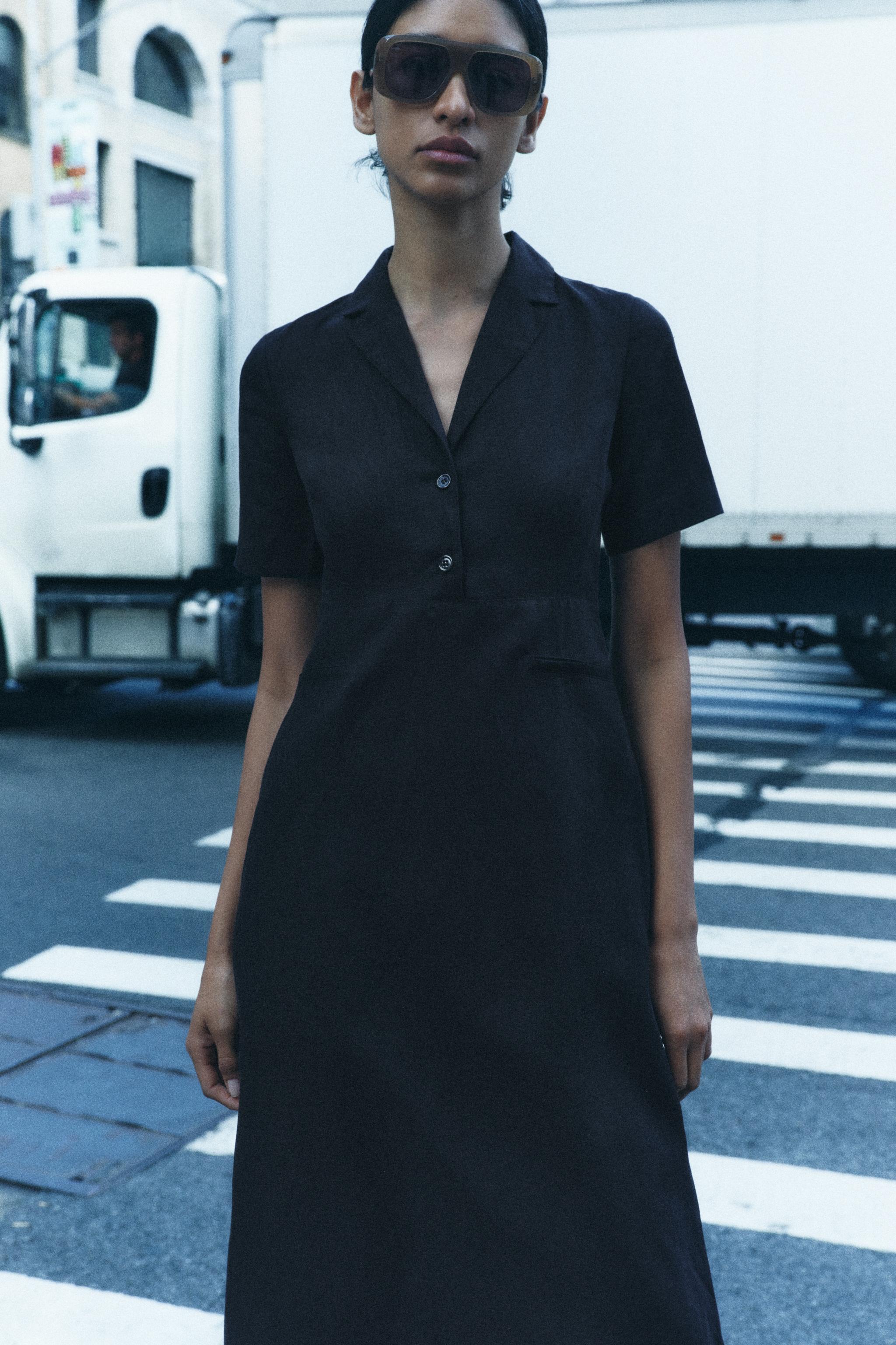 ZWコレクション ポロワンピース - ブラック | ZARA Japan / 日本