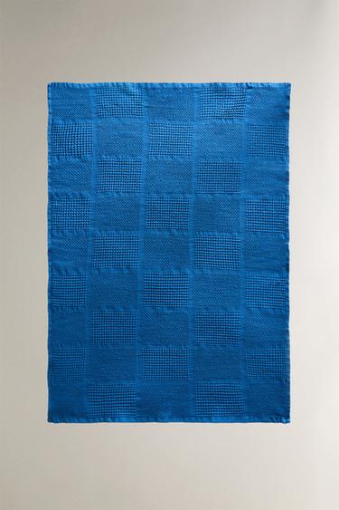 TORCHON DE CUISINE COTON WAFFLE - Bleu de Zara - Image 1