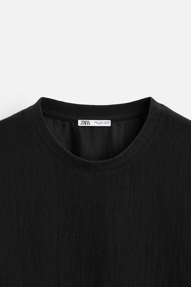 T-SHIRT RELAXED FIT STRUCTURÉ - Noir de Zara - Image 7