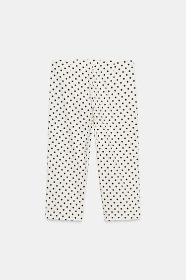 PANTALON CAPRI À POIS - Blanc / Noir de Zara - Image 4