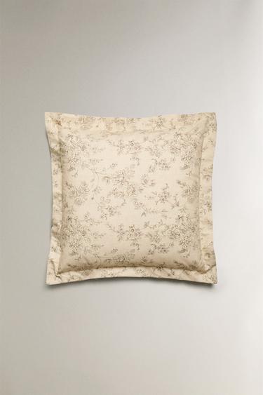 FLORAL PRINT PILLOWCASE - Beige by Zara - Image 2