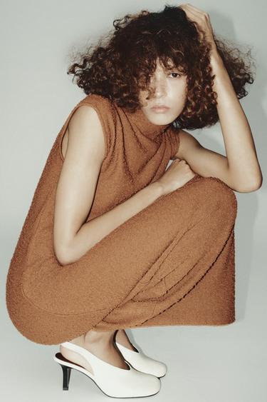 RUSTIC BOUCLÉ DRESS - Brick by Zara