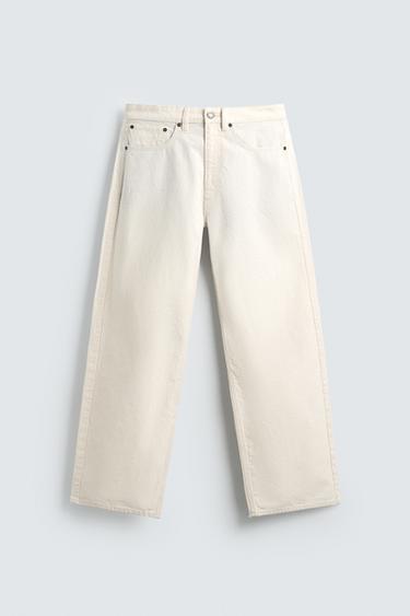 Zara FARMERKE LOOSE FIT – prljavobela