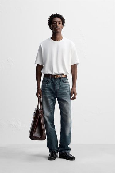 JEANS STRAIGHT ANKLE FIT - Azul de Zara