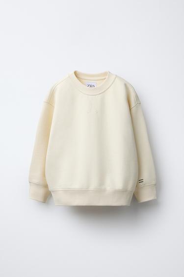 Zara PLAIN SWEATSHIRT - Ecru