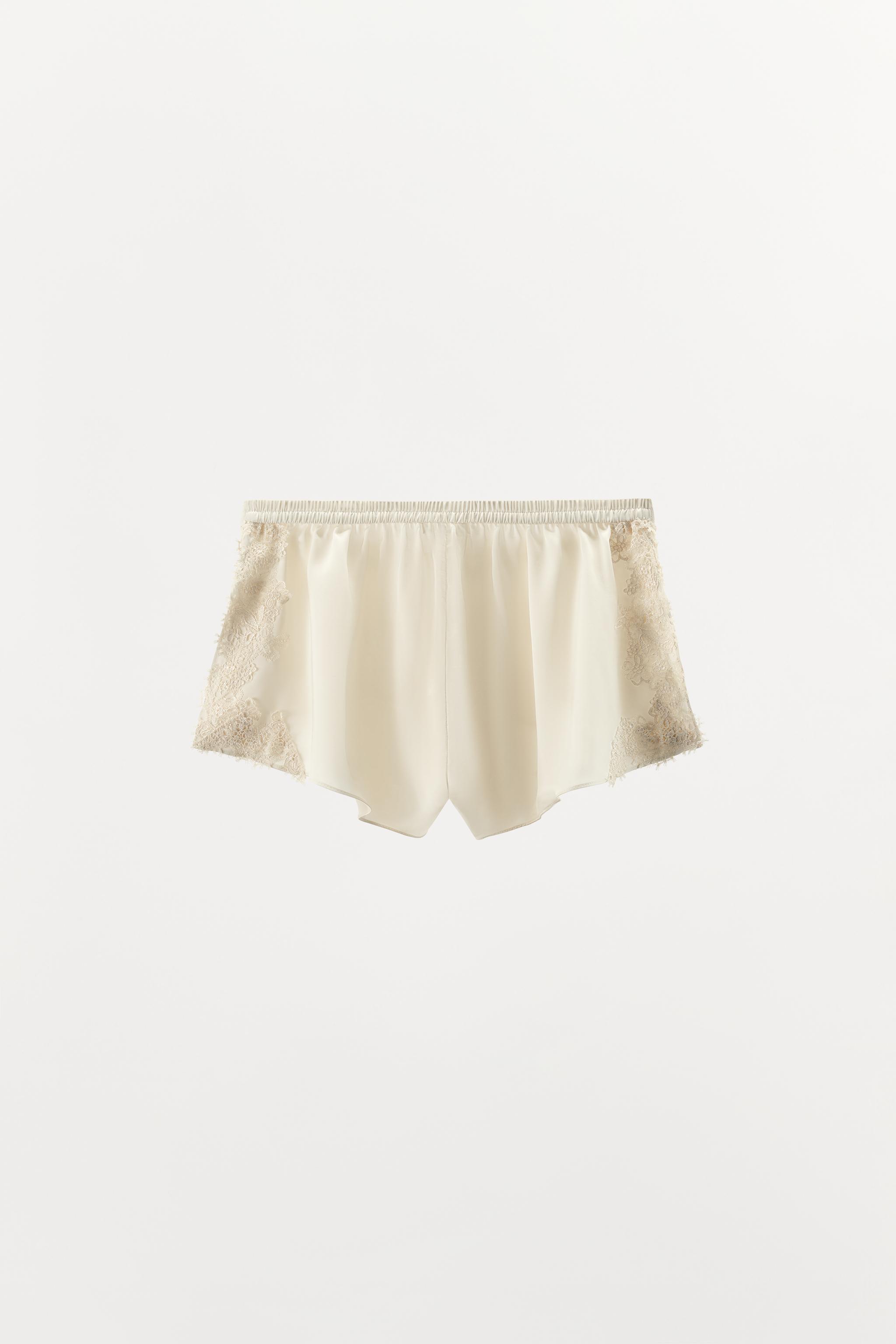 SATIN LACE SHORTS