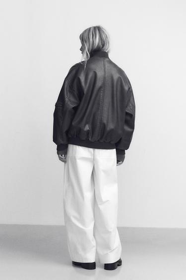 PANTALON BARREL TRF - Blanc de Zara