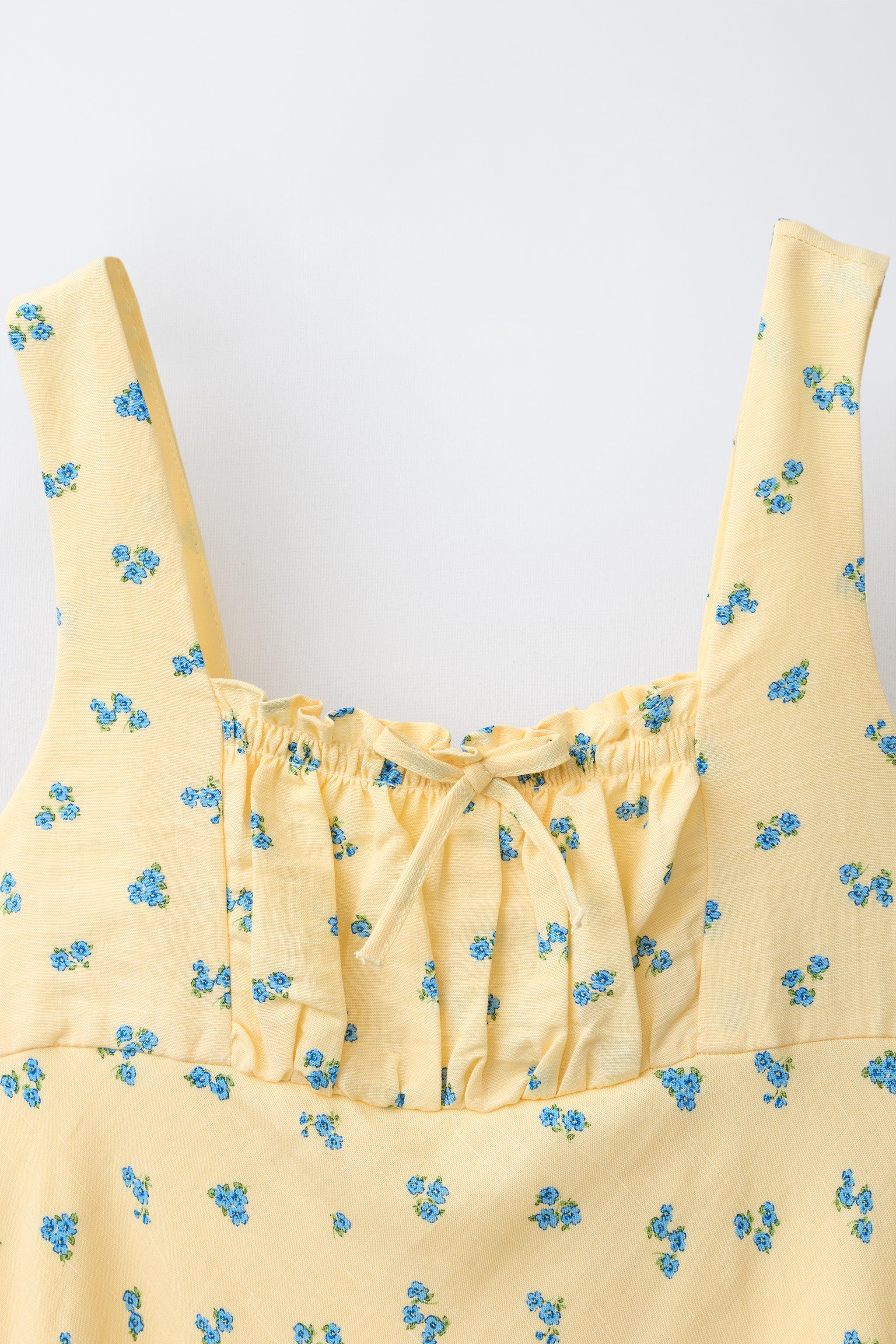 GATHERED FLORAL DRESS