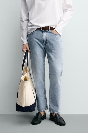 JEANSY REGULAR FIT Z LEKKIEJ TKANINY - Niebieski stonowany Zara