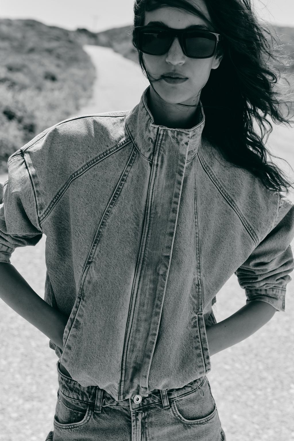 Z1975 HIGH NECK DENIM BOMBER JACKET - image 2