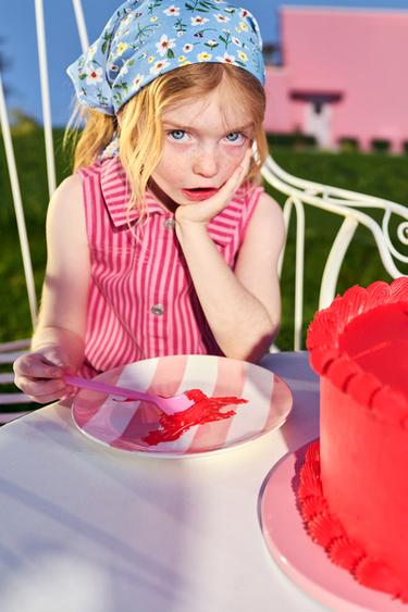 STRIPED TWILL DRESS - Pink by Zara