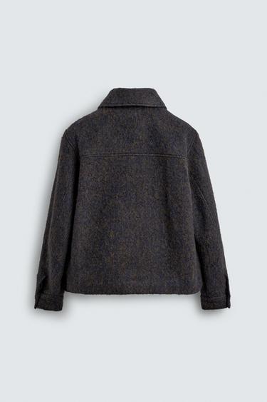 CROPPED TEXTURED OVERSHIRT - Brown-Blue by Zara - Image 7