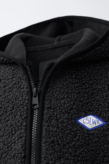 FAUX SHEARLING JACKET WITH HOOD - Dark anthracite by Zara - Image 6