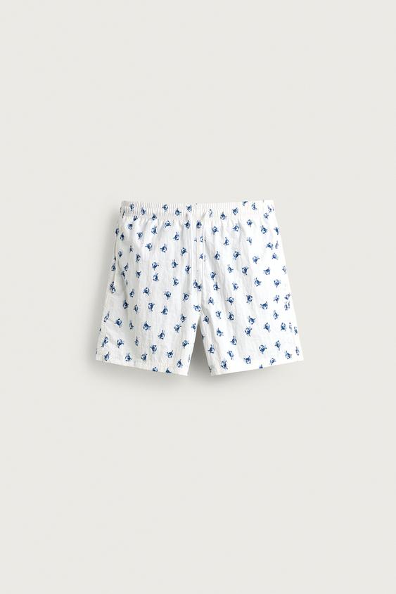 CRAB PRINT SWIM SHORTS - White by Zara - Image 0