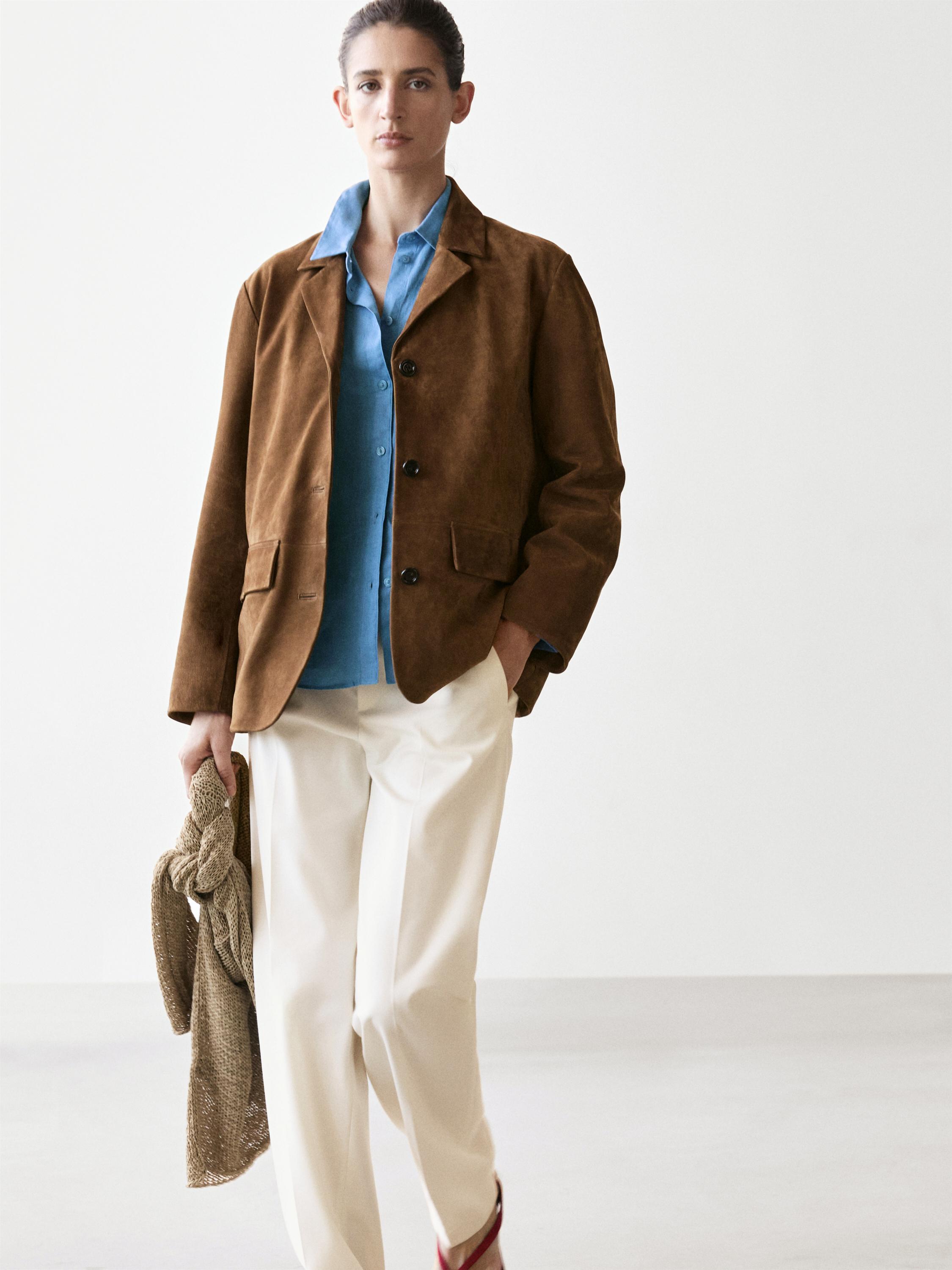 Blazer en daim 100% cuir