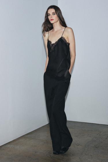 ZW COLLECTION HIGH-WAIST TROUSERS - Black by Zara