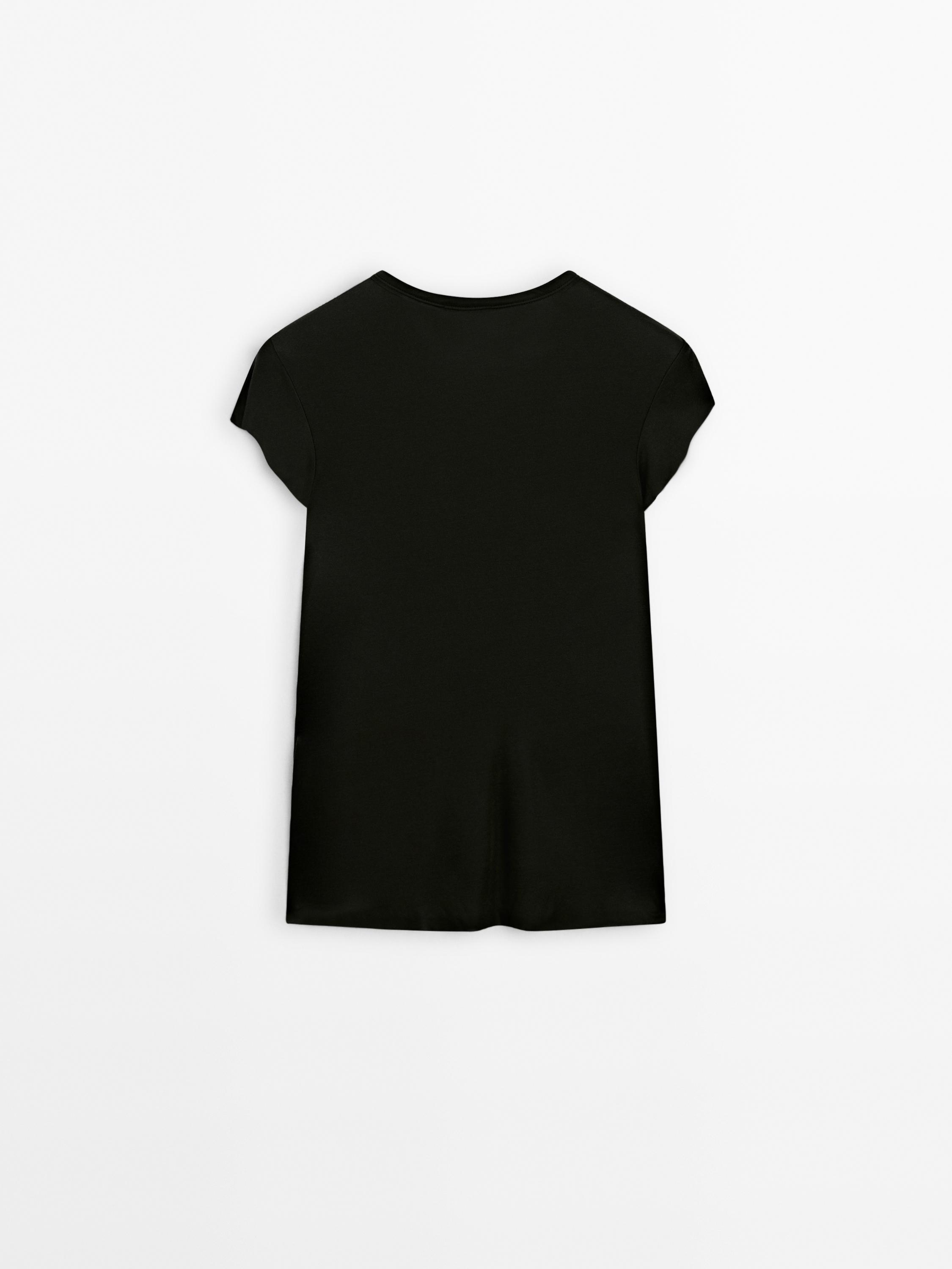 Short sleeve T shirt Black ZARA Canada