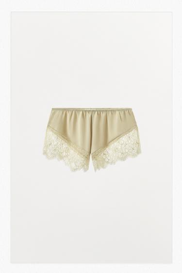 SHORT SATINÉ DENTELLE LIMITED EDITION - Vanille de Zara