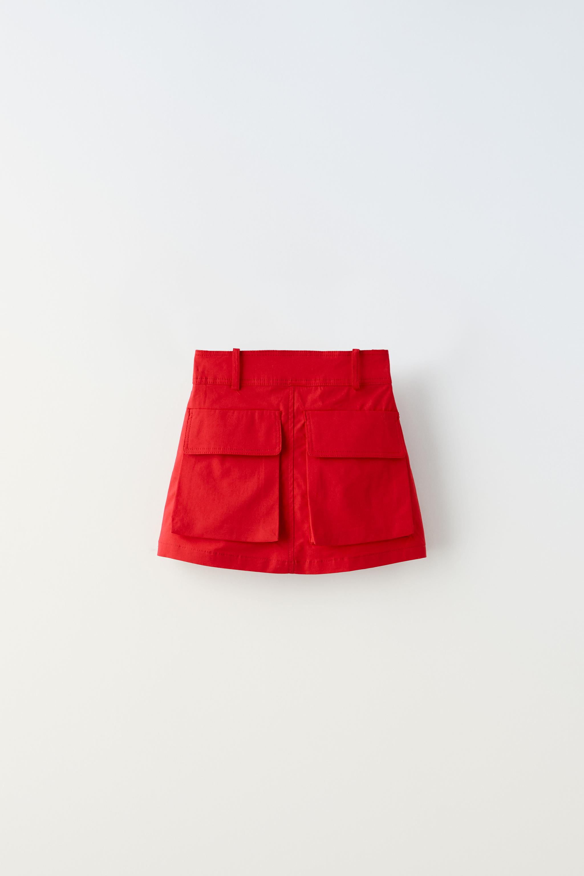 ポケット付きスカート - レッド | ZARA Japan / 日本