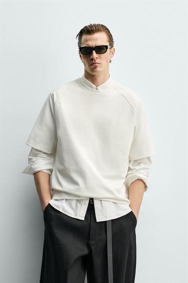 INTERLOCK T-SHIRT WITH TRIMS - White by Zara