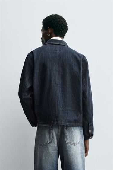 Zara TEKSAS JAKNA SA METALNIM KOPČAMA – indigo