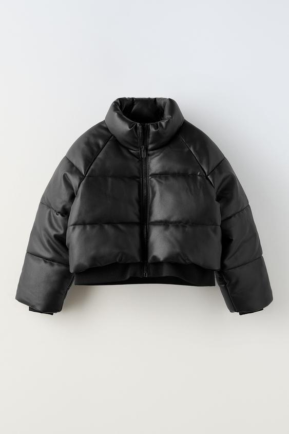 FAUX LEATHER PUFFER JACKET - Black | ZARA South Africa