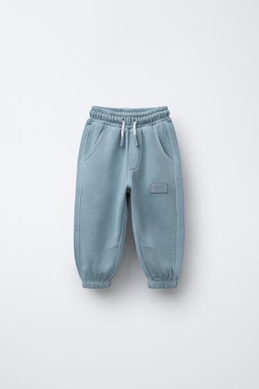 Zara LABEL JOGGER PANTS - Light blue - Image 0