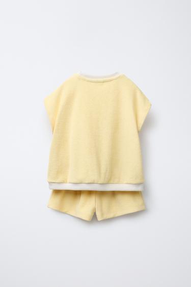 ENSEMBLE SERVIETTE T-SHIRT ET BERMUDA - Jaune clair de Zara - Image 1