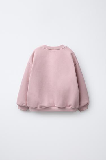 VELVET BOW SWEATSHIRT - Dusty pink by Zara - Image 1