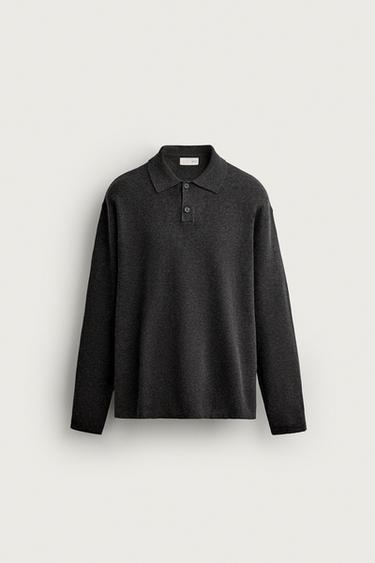 М'ЯКА ТРИКОТАЖНА СОРОЧКА-ПОЛО - Антрацитовий сірий Zara