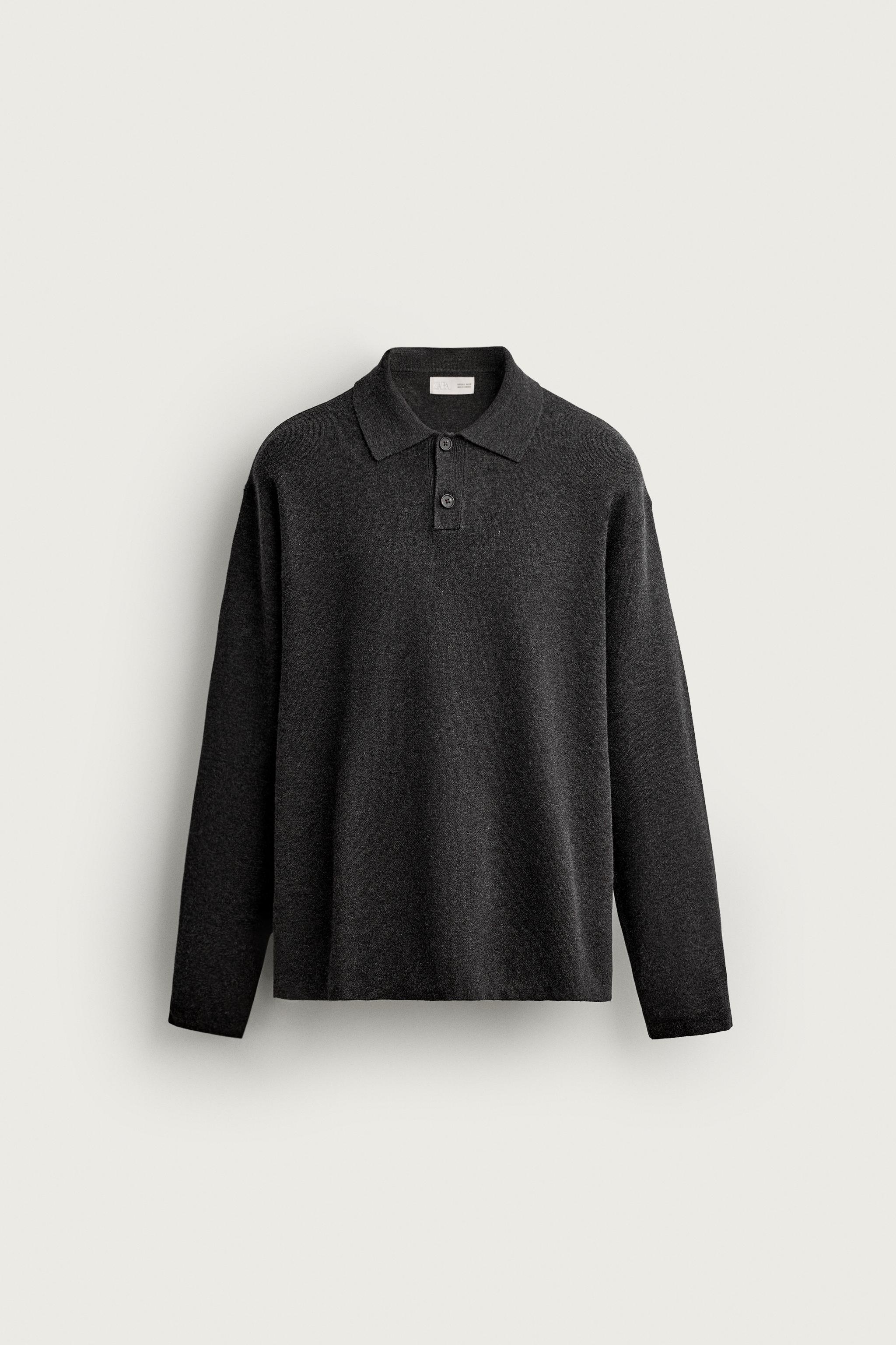 Мужские рубашки Zara SOFT STRIPED KNIT POLO SHIRT — фото 7