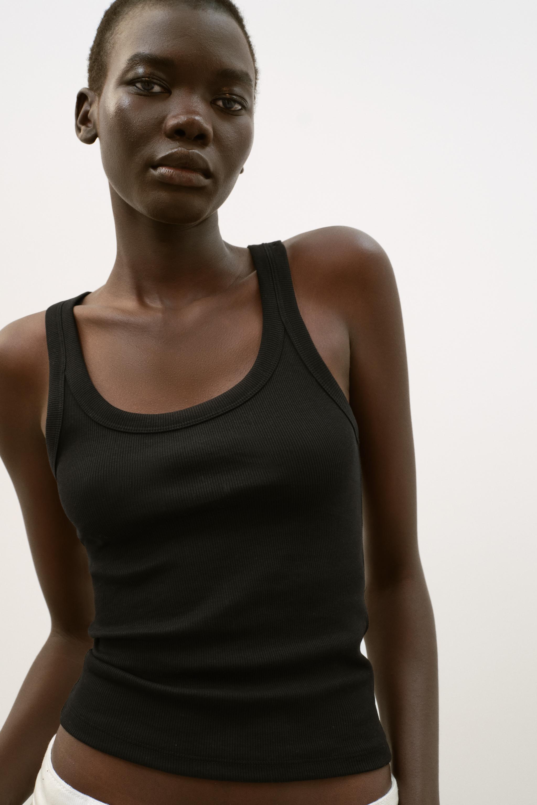 Женские топы Zara RIBBED TANK TOP — фото 3