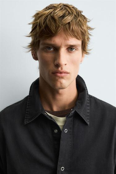 WASHED COTTON SHIRT - Black de Zara - Image 5
