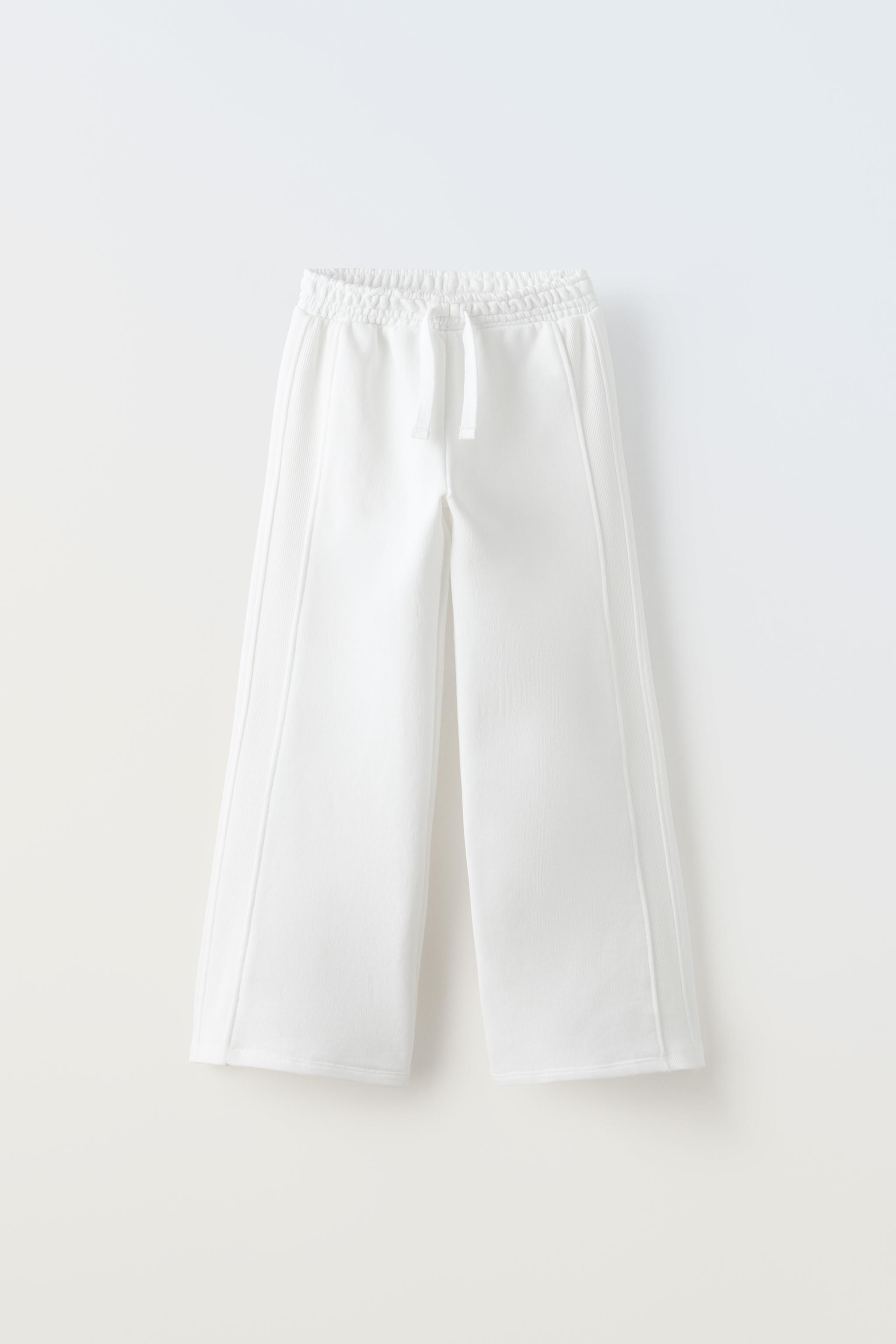 WIDE LEG PLUSH PANTS - White | ZARA Canada