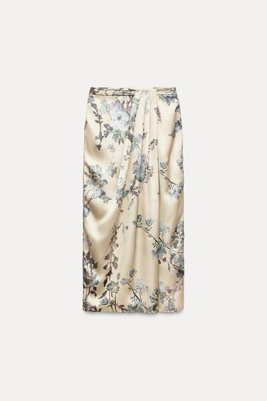 PRINTED MIDI SKIRT WITH PLEATS - Vícebarevná od Zara