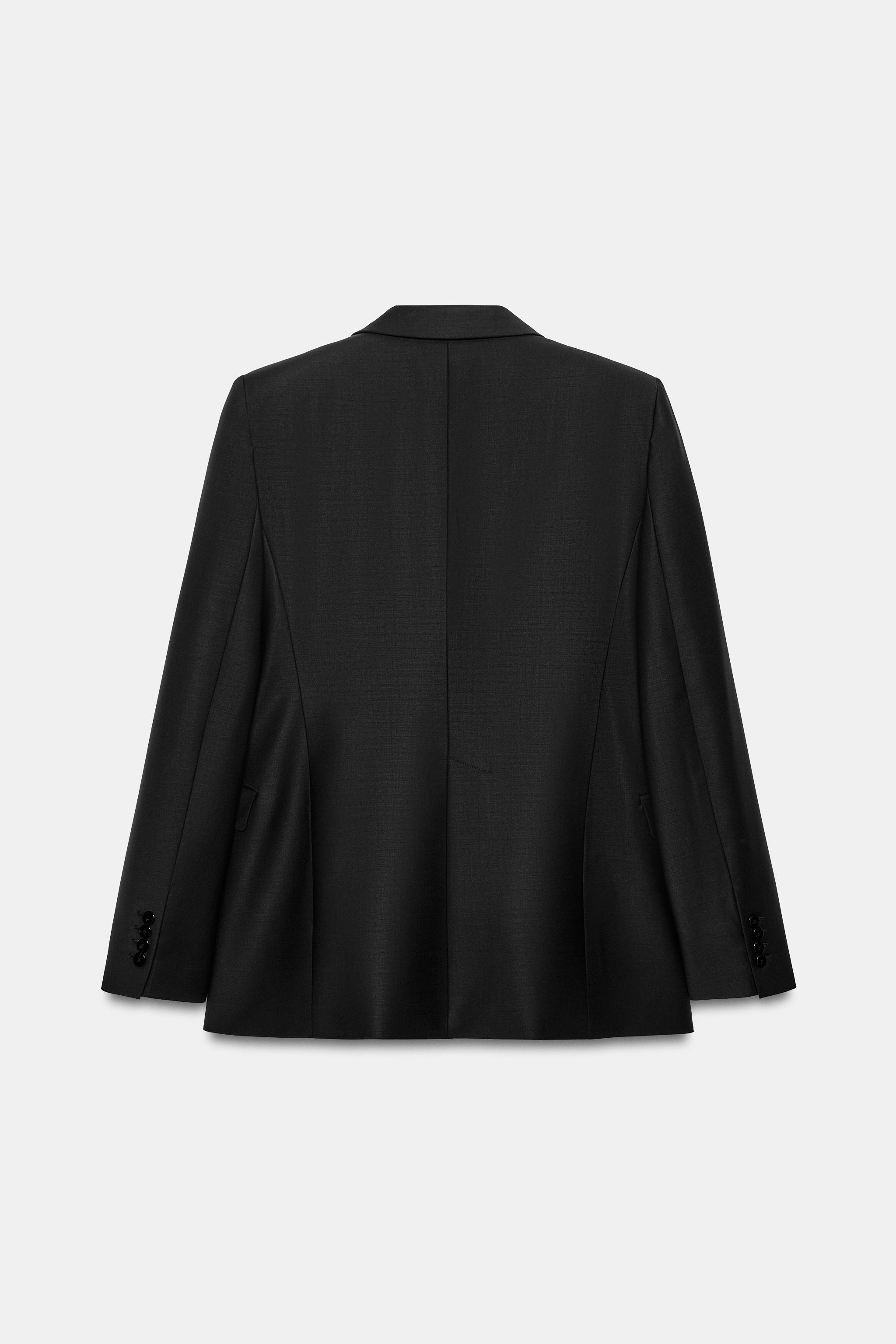 Zara ZW COLLECTION WOOL BLEND ASYMMETRIC BLAZER — фото 7