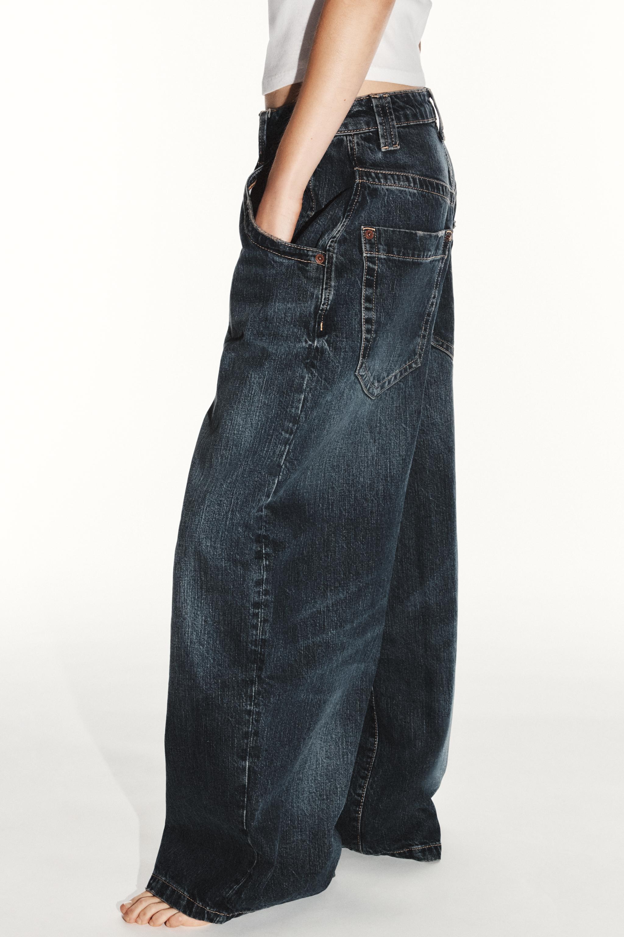 Zara Trf Baggy Orta Bel Jean görsel 6