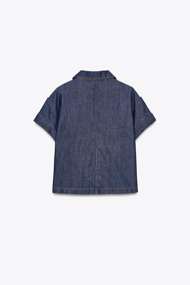CHEMISE Z1975 EN JEAN À MANCHES COURTES - Bleu de Zara - Image 6