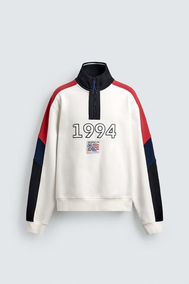 USA 94 FIFA WORLD CUP™ FIFA CLASSICS QUARTER-ZIP SWEATSHIRT - Oyster-white by Zara