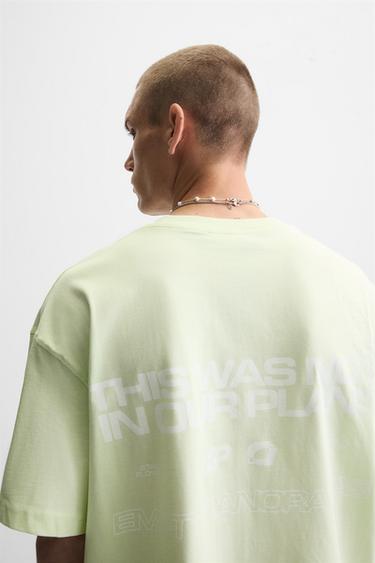 SLOGAN PRINT T-SHIRT - Lime by Zara - Image 5