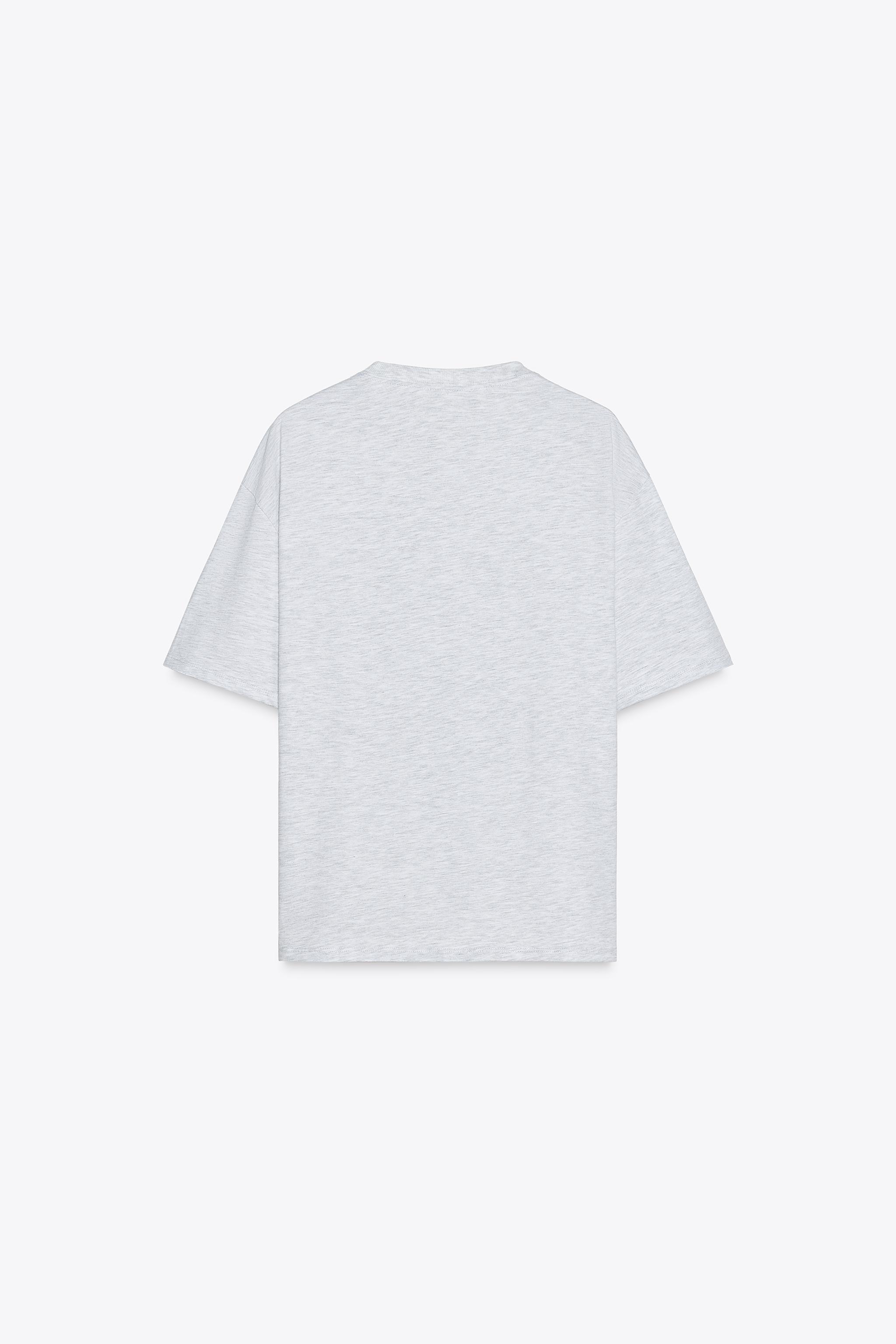 OVERSIZE TEXT T-SHIRT - Gray marl | ZARA United States