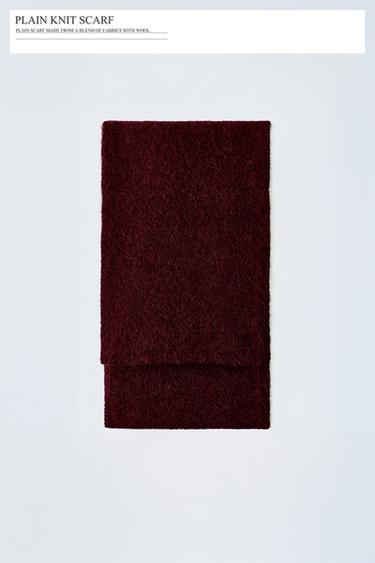 ОДНОТОННЫЙ ТРИКОТАЖНЫЙ ШАРФ — ЦВЕТ БУРГУНДСКОГО ВИНА от Zara